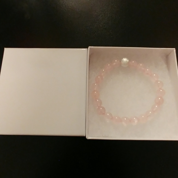 Rose Quartz Stone Bracelet - Picture 7 of 8